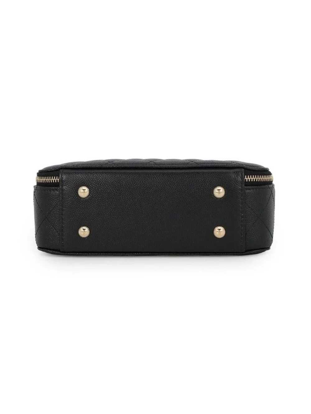 Chanel Chain Shoulder Bag Quilted CC Logo Caviar Leather Black